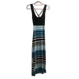 Vintage Y2K stripped cross back maxi dress